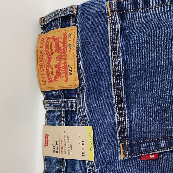 LEVI'S 511 / 505 BLUE JEANS 38X30, SLIM FIT LEVI’S FLEX